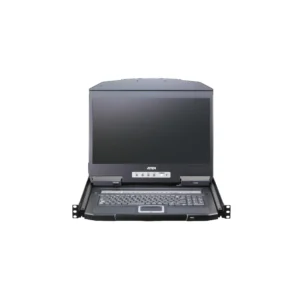 ATEN | 16-Port Short Depth PS/2-USB VGA Single Rail WideScreen LCD KVM Switch | CL3116NX-ATA-AE