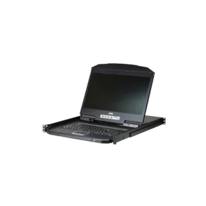 ATEN | 8-Port Short Depth PS/2-USB VGA Single Rail WideScreen LCD KVM Switch | CL3108NX-ATA-AE