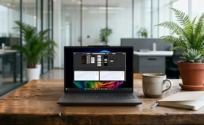 Lenovo ThinkPad P14s G7 (AMD) Mobile Workstation | AMD Ryzen AI 7 PRO 450 | Integrated AMD Radeon 860M | 14" WUXGA | 16 GB | 512GB SSD | Win 11 Pro | 3 Year | 21X0S07600 2 Lenovo ThinkPad P14s Gen 2 (14, amd) business laptop, top view laying flat